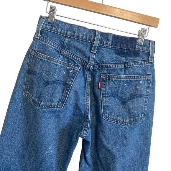 Levi's Altered Straight Mid Rise Button Fly Blue Jeans Size 27